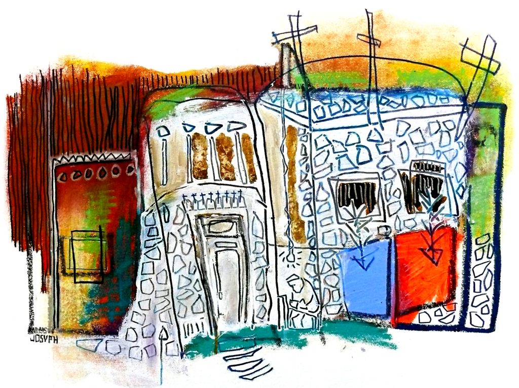abstract illustration of a colourful house